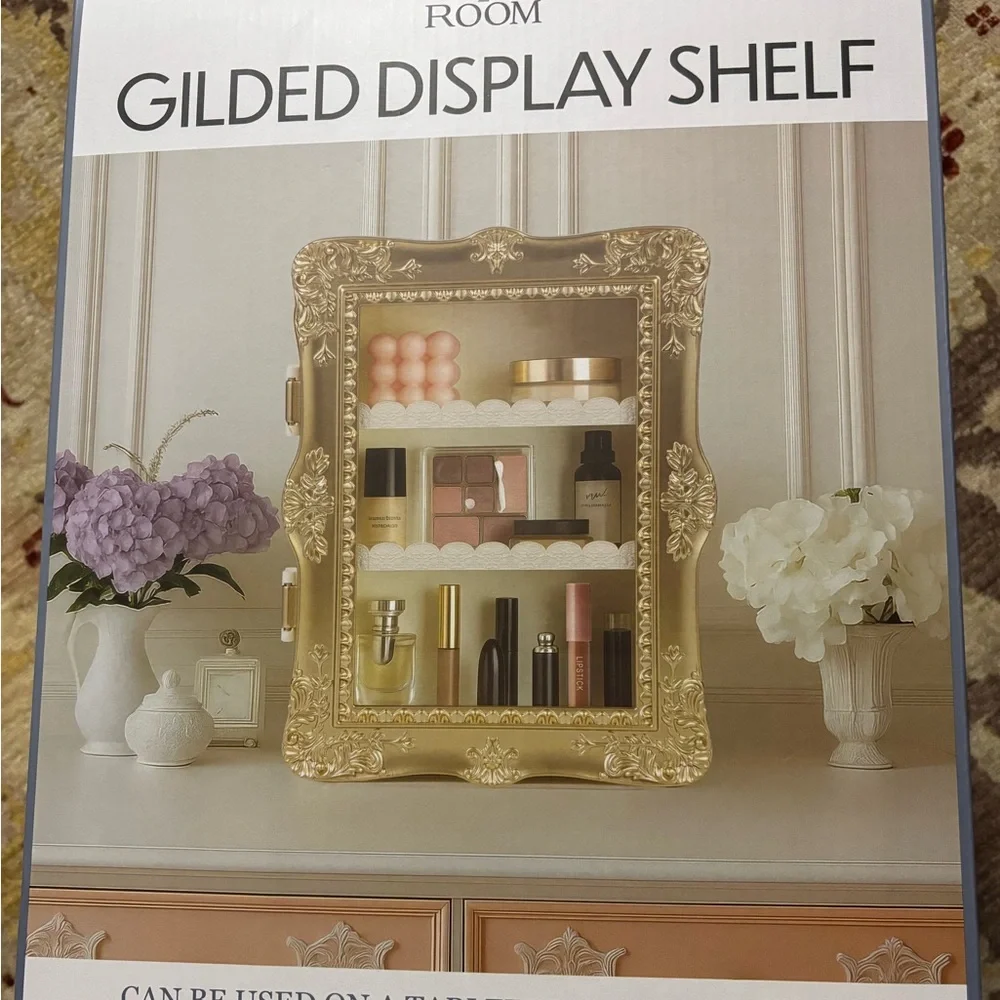 Gilded Display Shelf - Elegant Gold Wall Decor